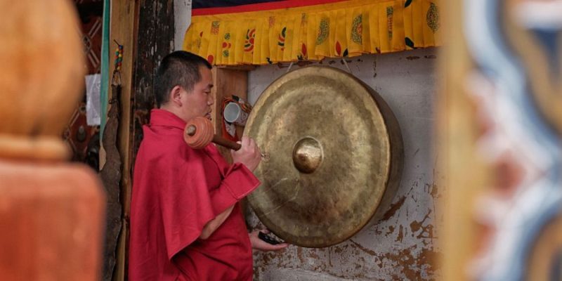 Monnik in Trongsa Bhutan