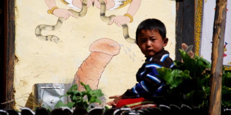 De verering van de fallus in Bhutan