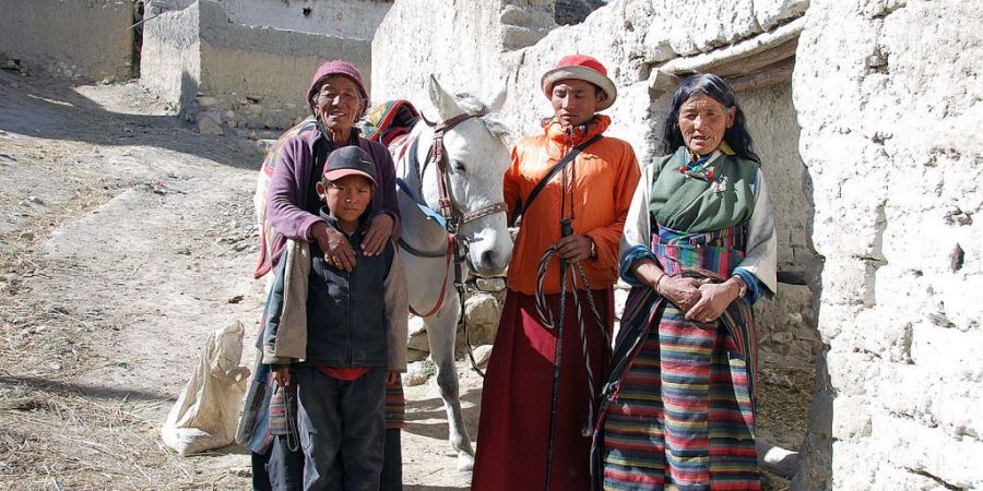 familie in Mustang Nepal